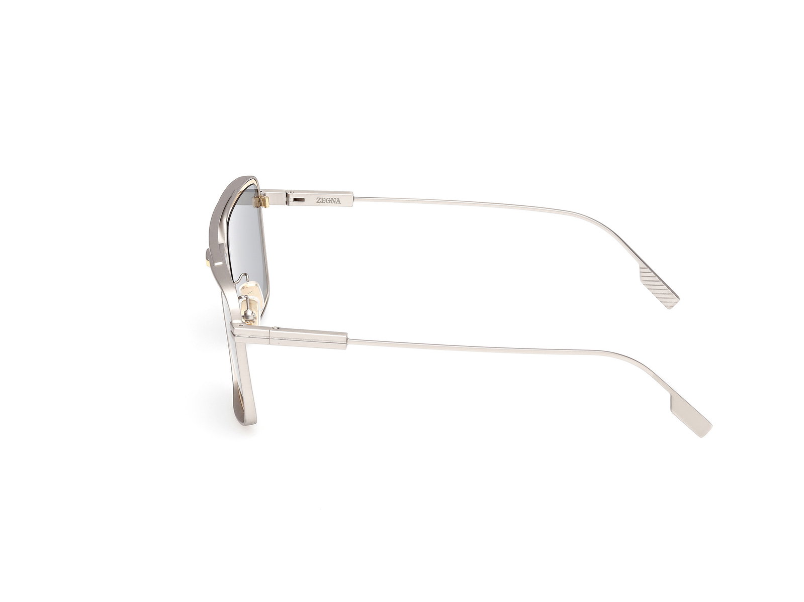 Das Bild zeigt die Bügel der Zegna Sonnenbrille 0257 in matt palladium.